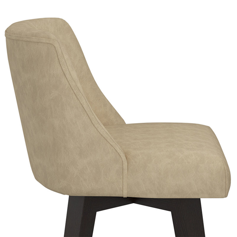 Hokku Designs & Makiba 360° Swivel Counter Height Bar Stool - CertiPUR-US Foam, Solid Wood Frame, Linen Upholstery, 1