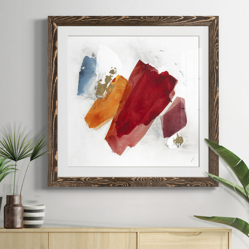 Équilibre - Peinture encadrée, Papier noyer, H 35,5 po x l 35,5 po x P 1,5 po