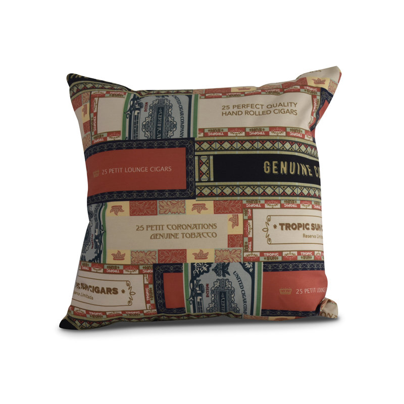 Housse de coussin d'extérieur carré cubique, Rouge-orange, 16 po x 16 po