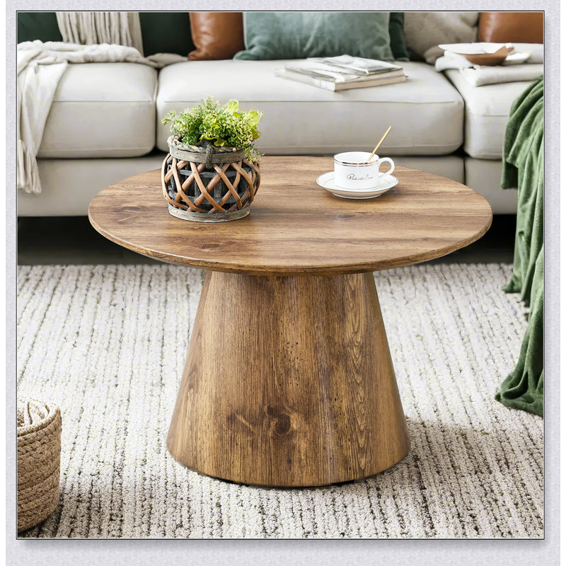 Table basse ronde en bois aggloméré naturel 25,6 /