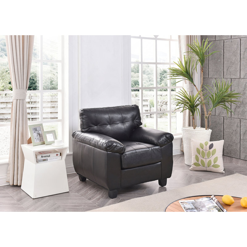 Fauteuil d'appoint noir élégant et confortable, Noir
