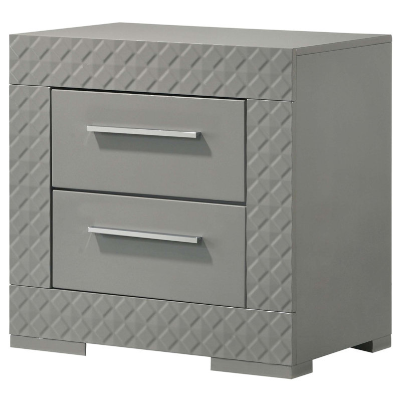 Table de chevet 2 tiroirs Pierce, Gris