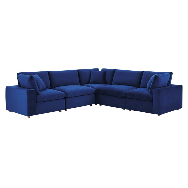 Canapé modulaire 5 pièces Modway Commix, Bleu marine