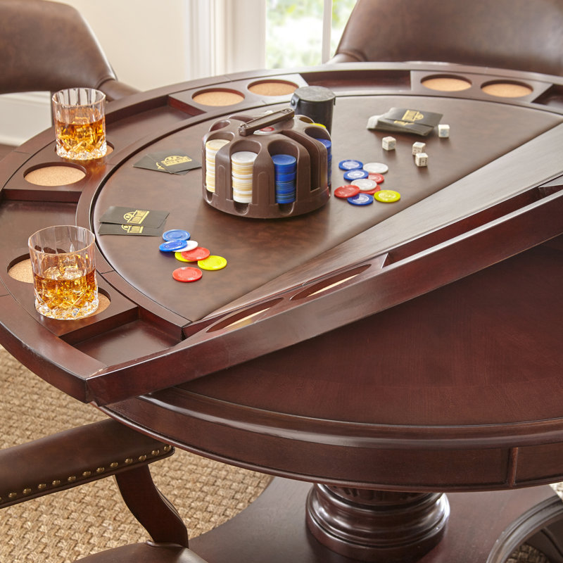 Alandria Lark Manor™ 48'' 4 - Player Foldable Poker Table, Brown