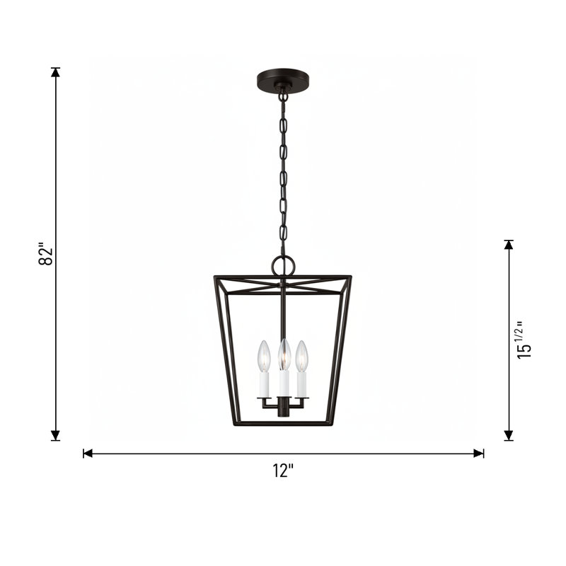 Ellen Degeneres Viota 3 Light Dining Room Entry Hallway Pendant, Casted Gild