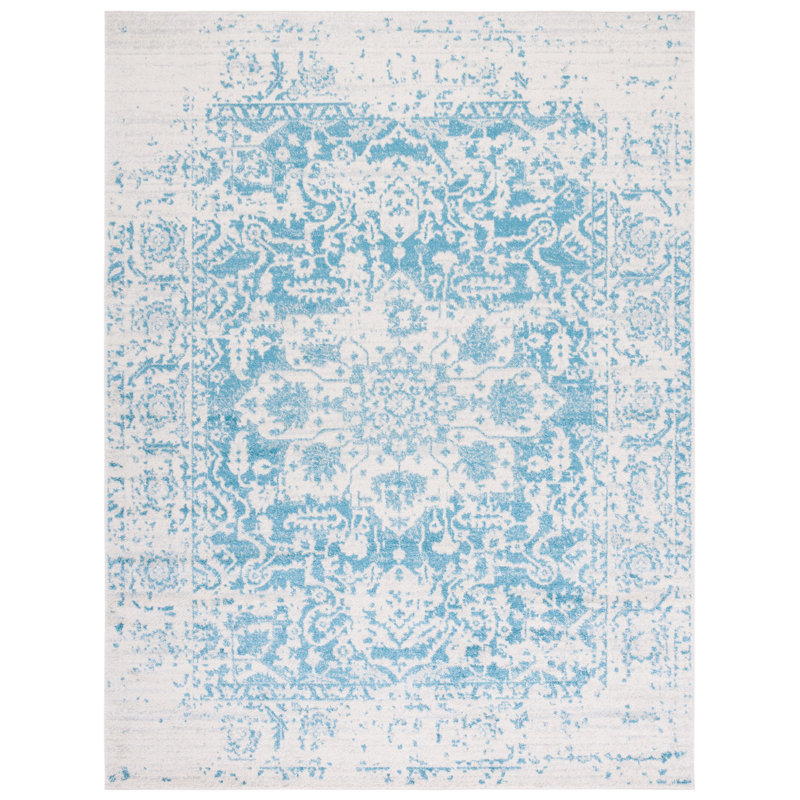 Christa Teal/Ivory Rug, Rectangle 9' x 12'