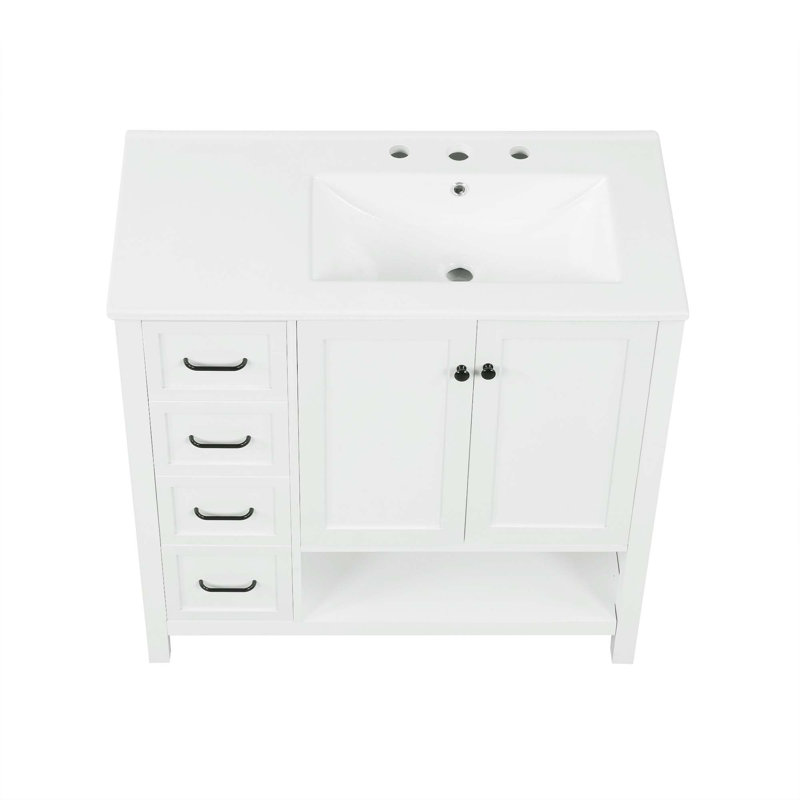 Meuble-lavabo sophistiqué avec plusieurs options de rangement et des matériaux de qualité supérieure