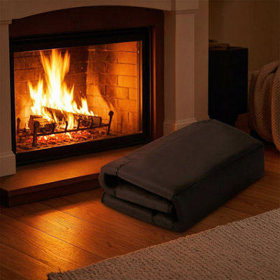 Title: Magnetic Fireplace Cover, Indoor Fireplace Draft Stopper Blanket with 12 Built-In Magnets, Heat Loss Blocker for Iron Fireplace Frame, 38" x 31"