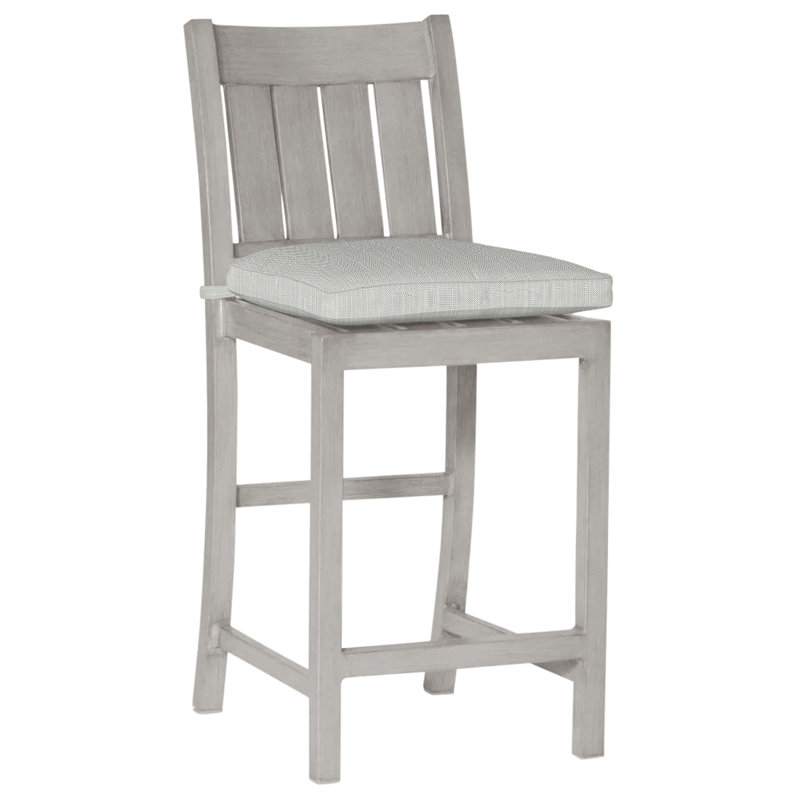 Tabouret de comptoir d'extérieur club 24 po, Pas de soudure, Argent Vérone, Huître