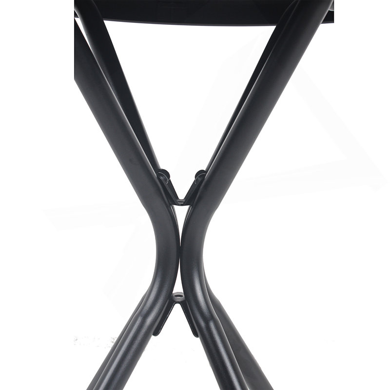 Table d'appoint robuste en verre trempé avec structure en fer noir, facile à assembler en 10 minutes pour une utilisation intérieure et extérieure