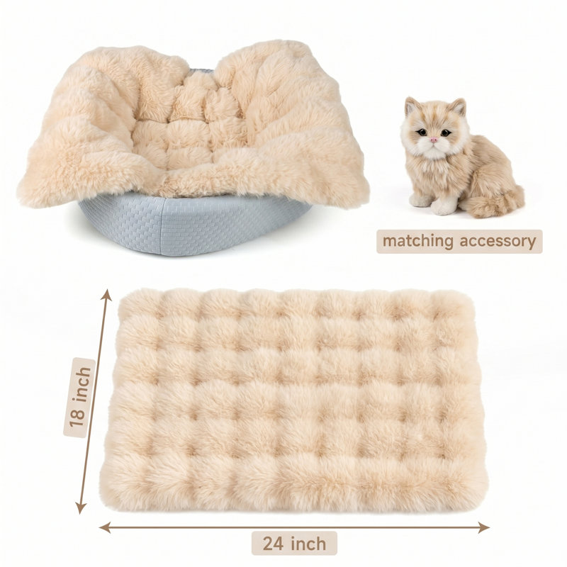 Lit pour chat auto-chauffant, tapis auto-chauffant avec molleton moelleux et fond antidérapant, 18 po x 24 po, pour chatons, petits chiens et animaux de compagnie âgés