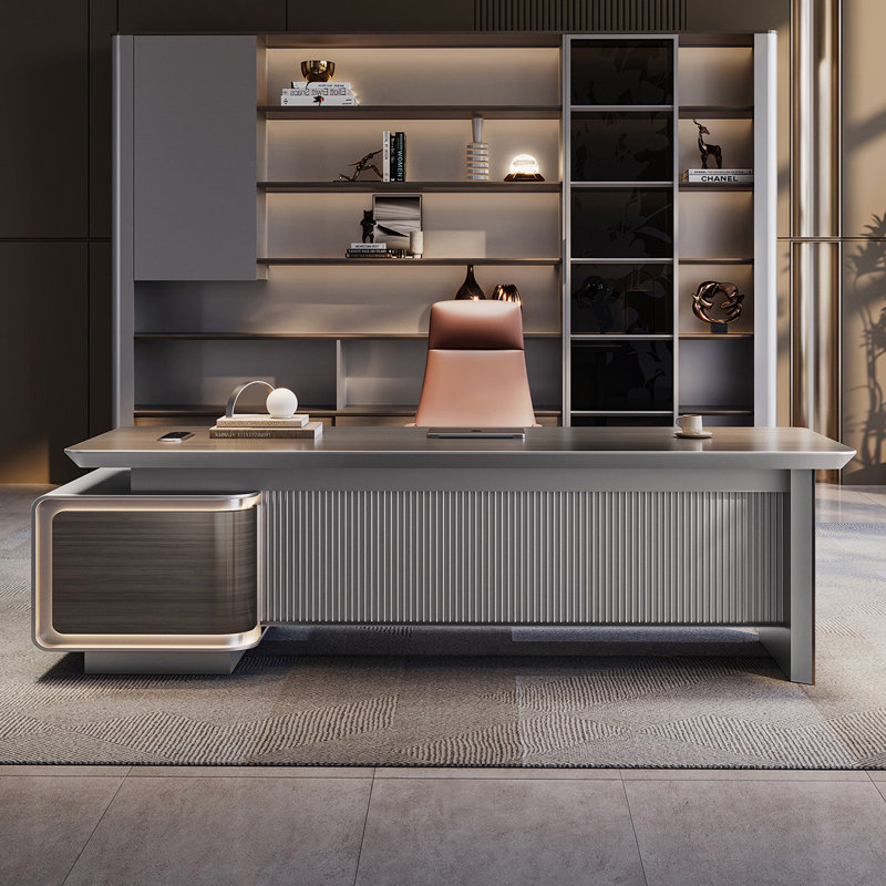 Bureau de direction 70,87 "moderne et minimaliste en forme de L, 29.92" H x 86.61" W x 72.83" D