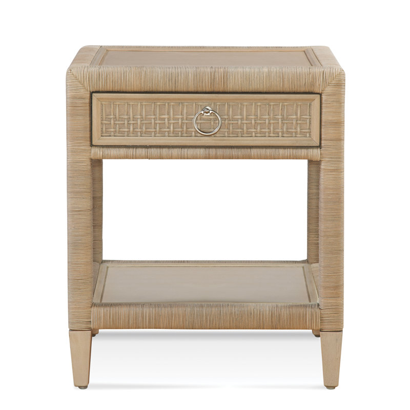Naples 1 - Drawer Nightstand, Bisque, Yes, Satin Nickel