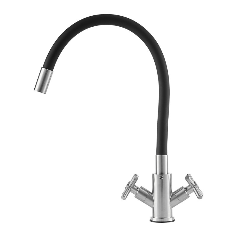 17 Stories Pull Down Kitchen Faucet, Black