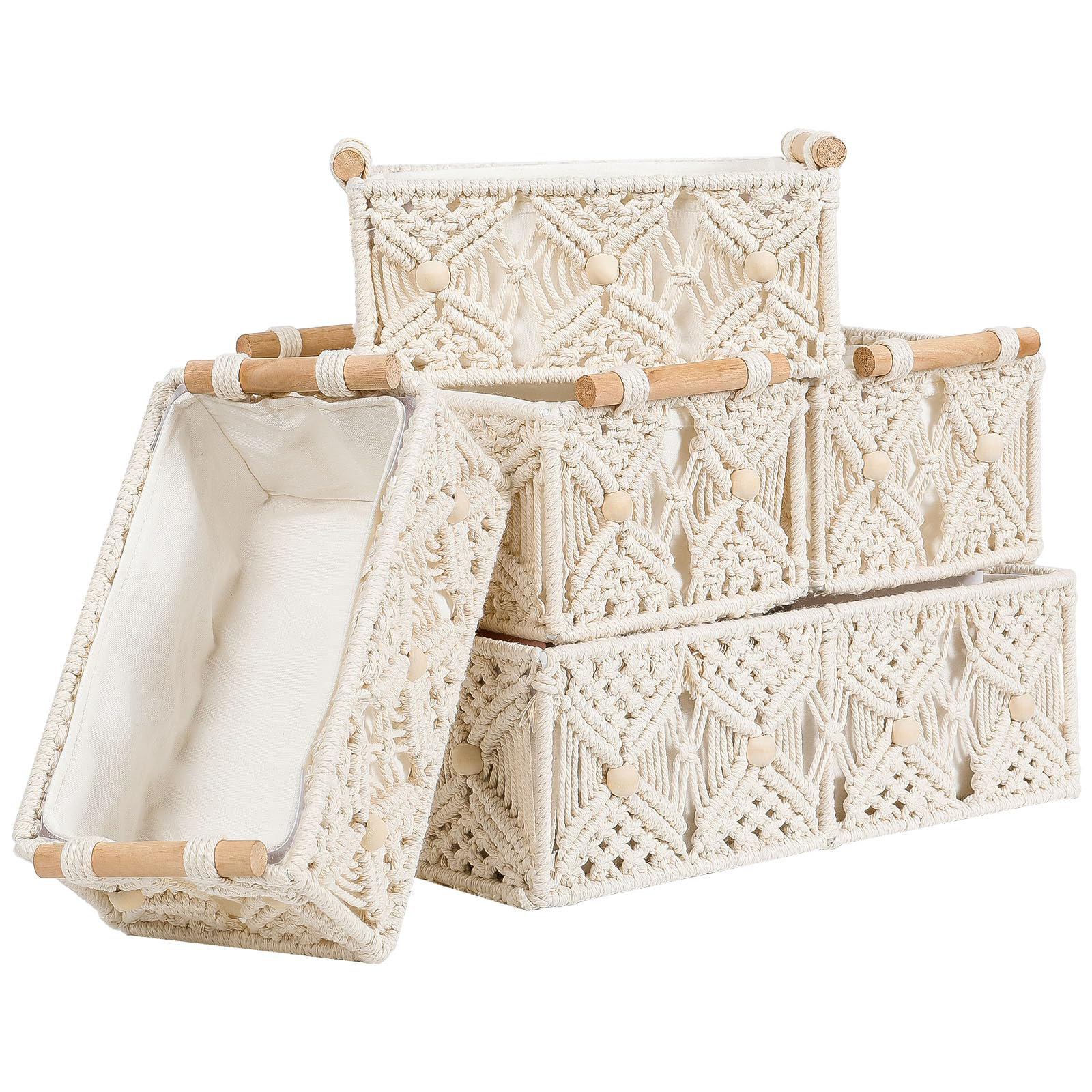 Bungalow Rose Boho Storage Baskets For Organizing Macrame Decorative ...