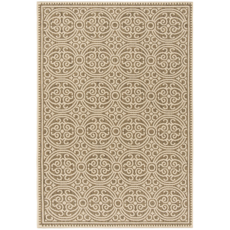 Tapis d'intérieur / extérieur à motif géométrique Frankee Performance, Rectangle 5 pi 3 po x 7 pi 6 po