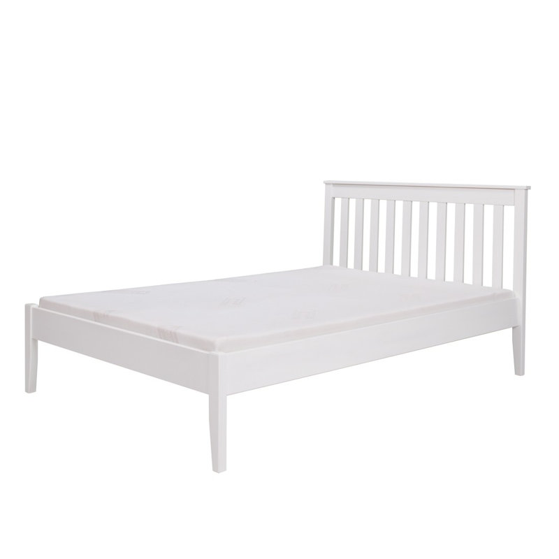 Feliciano Solid Wood Bed, European Kingsize (160 x 200cm), White