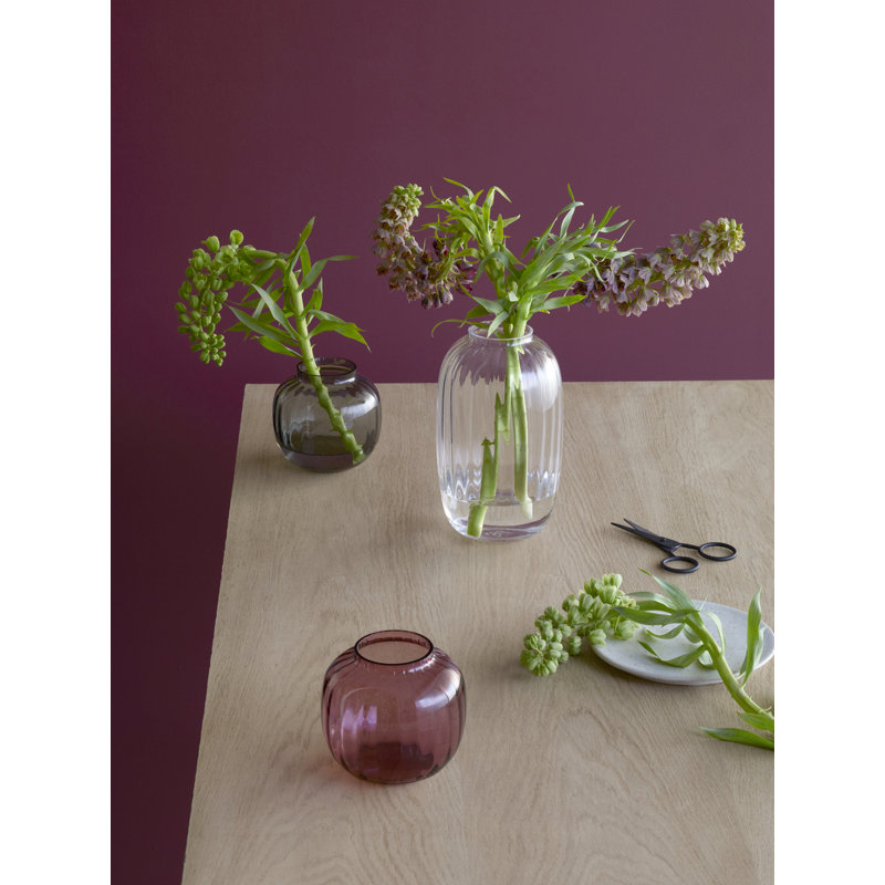 Primula Handmade Glass Table Vase, 4.9" H x 5.7" W x 5.7" D, Smoke