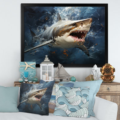 Attaque de requin sous-marin III - art mural Shark