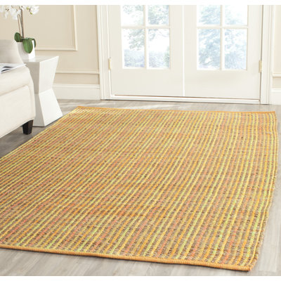 Tapis de couleur unie en jute / coton tissé à la main Doleman
