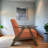 Ayzlee Upholstered Armchair, Fabric Accent Chair with Cushion Back, Retro Cushion Armchair with Solid Wood Arms and Legs for Living Room Home Office-456040243