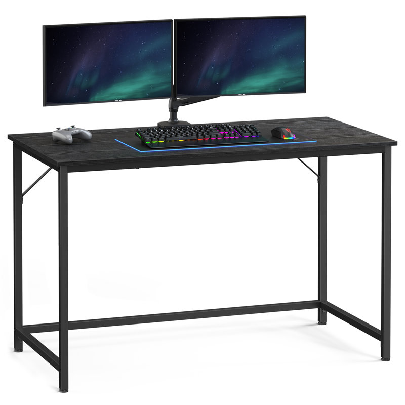 Alaeyah Metal Base Computer Desk, Black, Black