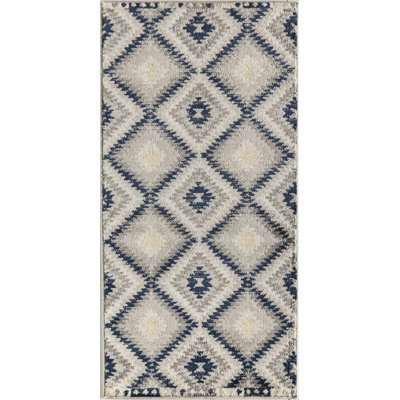 Tonio Tribal Kilim Navy Area Rug