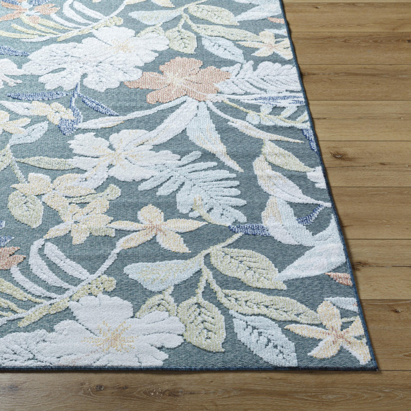 Arliene Coastal Machine Woven Indoor/Outdoor Area Rug, Rectangle 5'3" x 7'