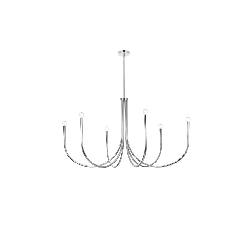 Catalena 6-Light Chandelier, Chrome, H 27 po x l 50 po x P 50 po