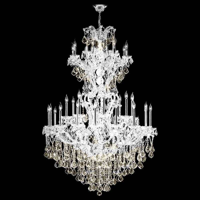 Maria Theresa Grand 37 - Light Chandelier, Silver, Golden Teak, Chinese (K9)