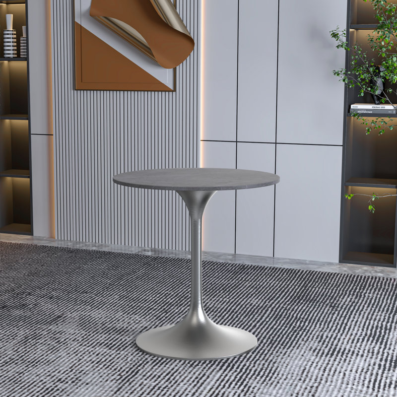 Table de salle à manger 27 po Heatherton, Gris, 29.34" H x 27.55" W x 27.55" D 