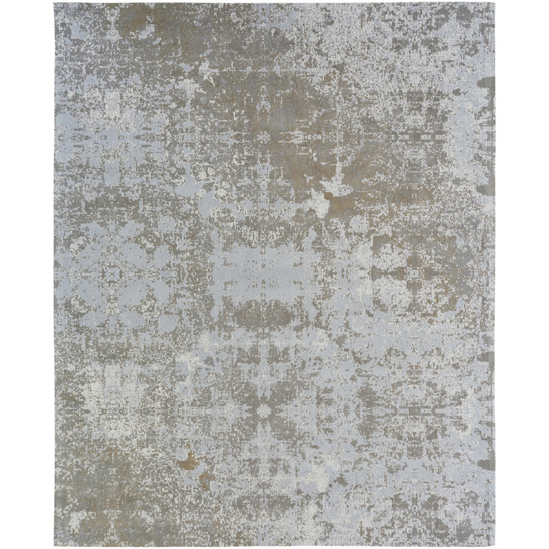 Shonna Cotton Abstract Area Rug in Gray, Rectangle 2' x 3'