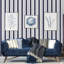 Smart 3 Stripes Heritage Stripe Wallpaper Roll-1062743807