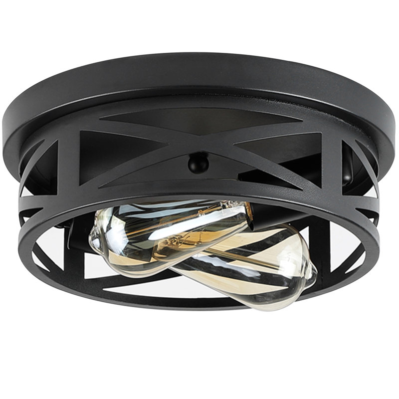 Plafonnier encastré noir 2 lumières 2 lumières Farmhouse (ampoules non incluses)
