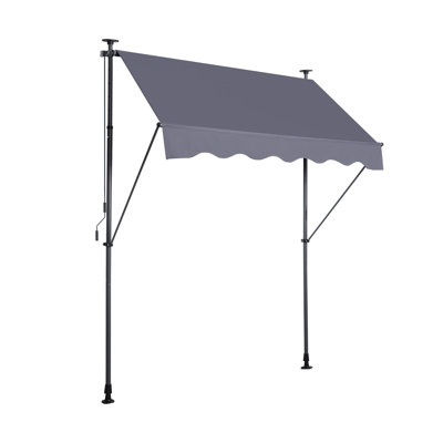 Strong & Outdoor Awning Canopy - 78''X47'' Protected Sun Shade Manual Retractable Patio 78'' For Backyard And