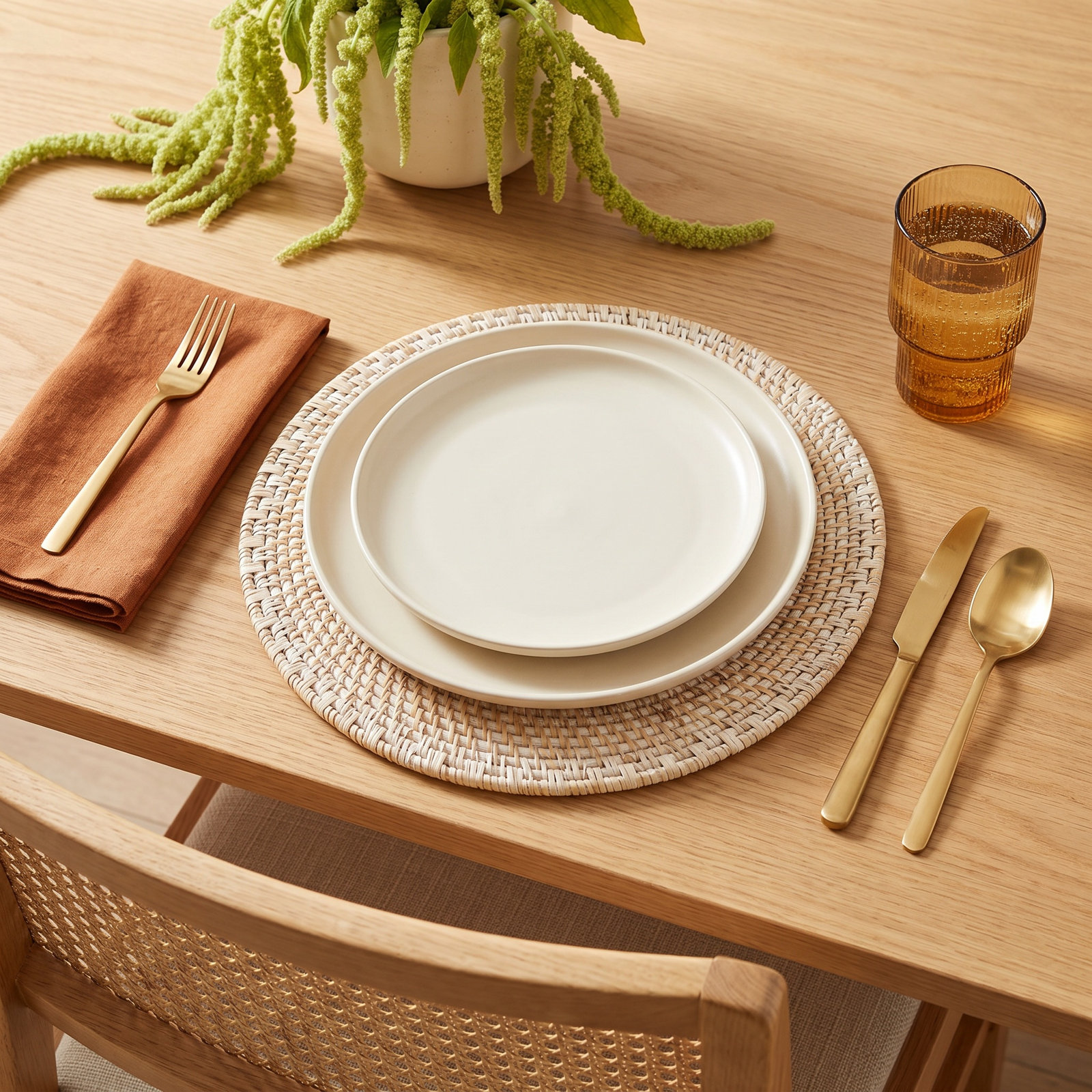 Zadia Jute Placemat, White