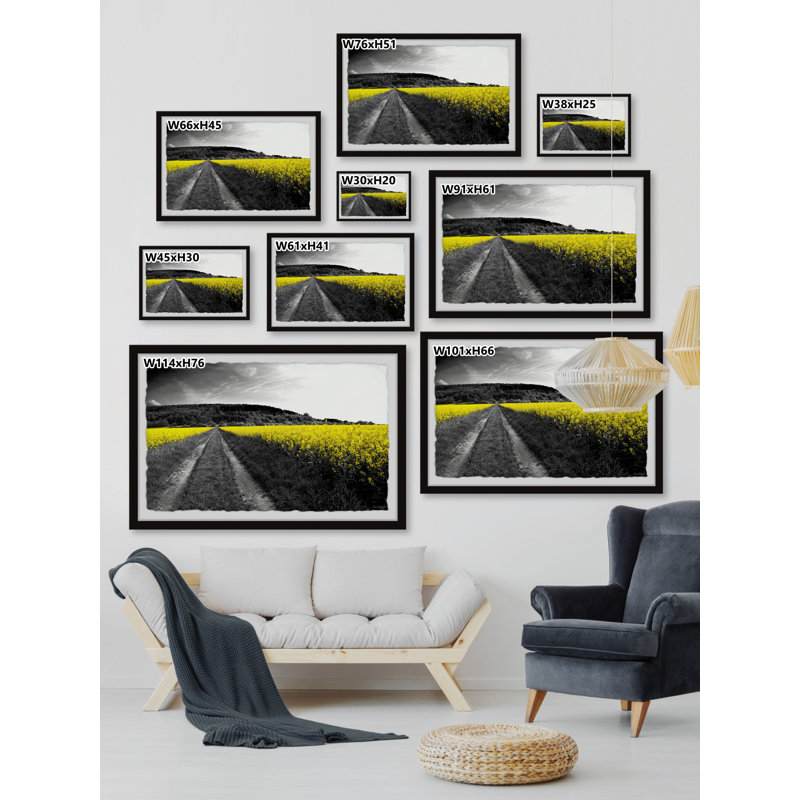 Wild Yellow Fields - Single Picture Frame Print, 38cm H x 45cm W x 3.81cm D