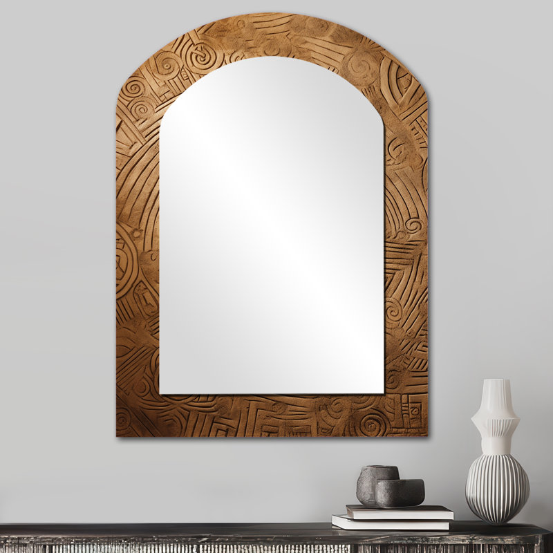 Miroir mural Gold Maze - Beige, 34 po x 25 po