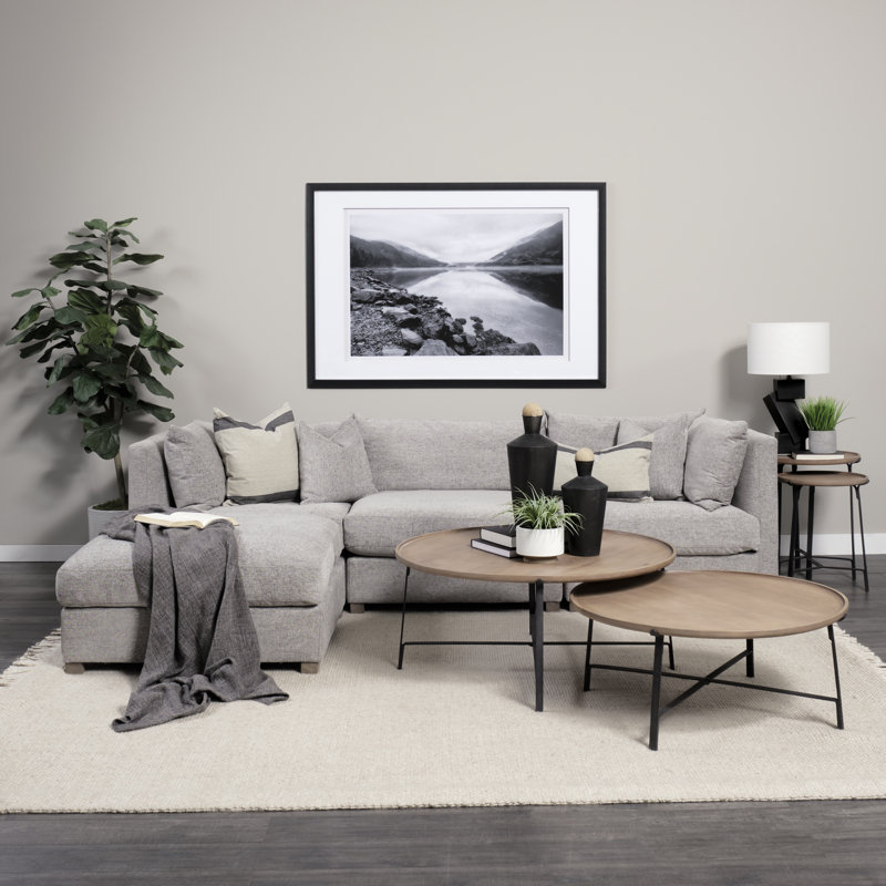 Ohare 2 Piece Medium Gray Modular Sofa Set