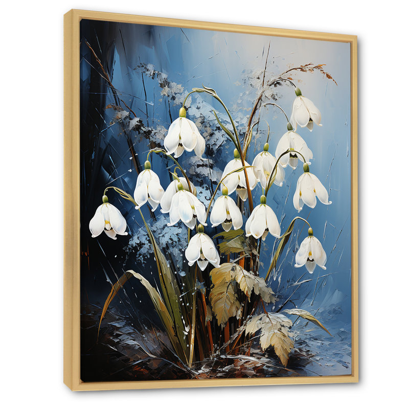 Vert neige, fleurs d'hiver II, H 20 po x l 12 po x P 1 po, Cadre naturel flottant