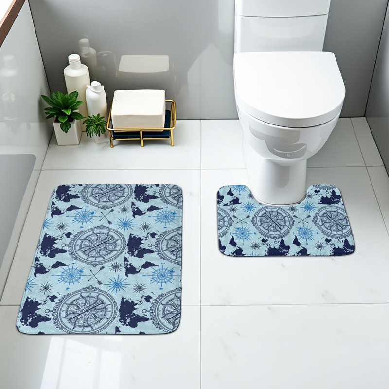  Ensemble 2 pièces de tapis de salle de bain Compass
