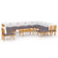 Ensemble de canapé d'angle d'extérieur 12 pièces Roma, table basse, bois d'acacia