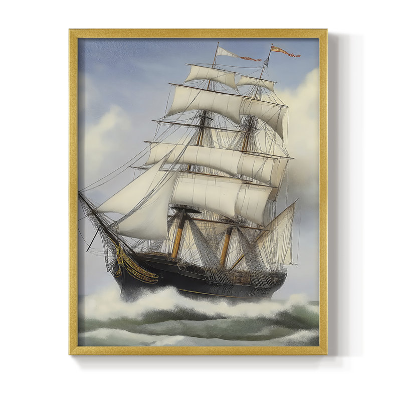 "NAUTICAL Series Lxxi", H 11 po x l 9 po, Doré