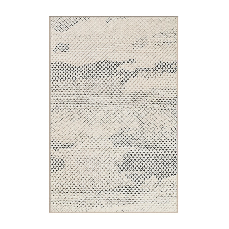 Tapis ivoire à motif géométrique, Rectangle 5 pi x 8 pi