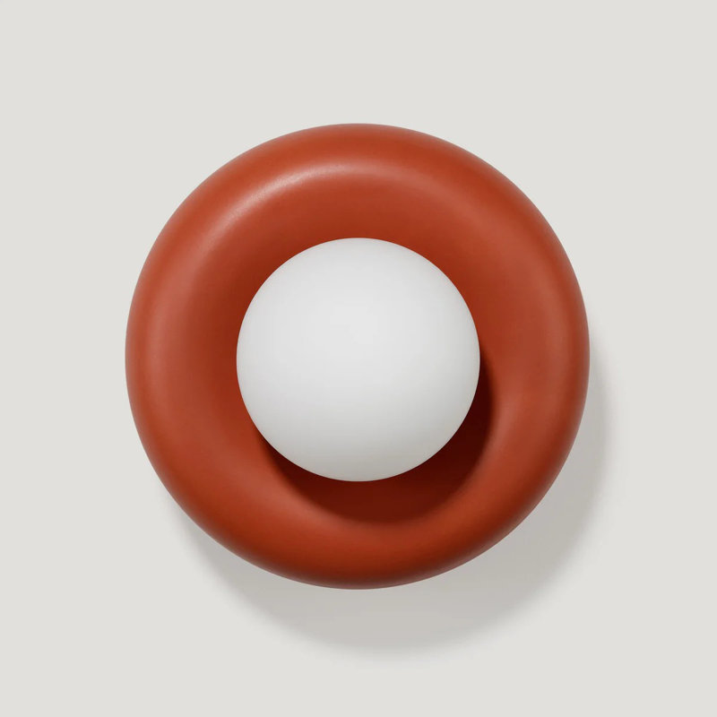NOVI Ceramic Wall Sconce, Rusted Red