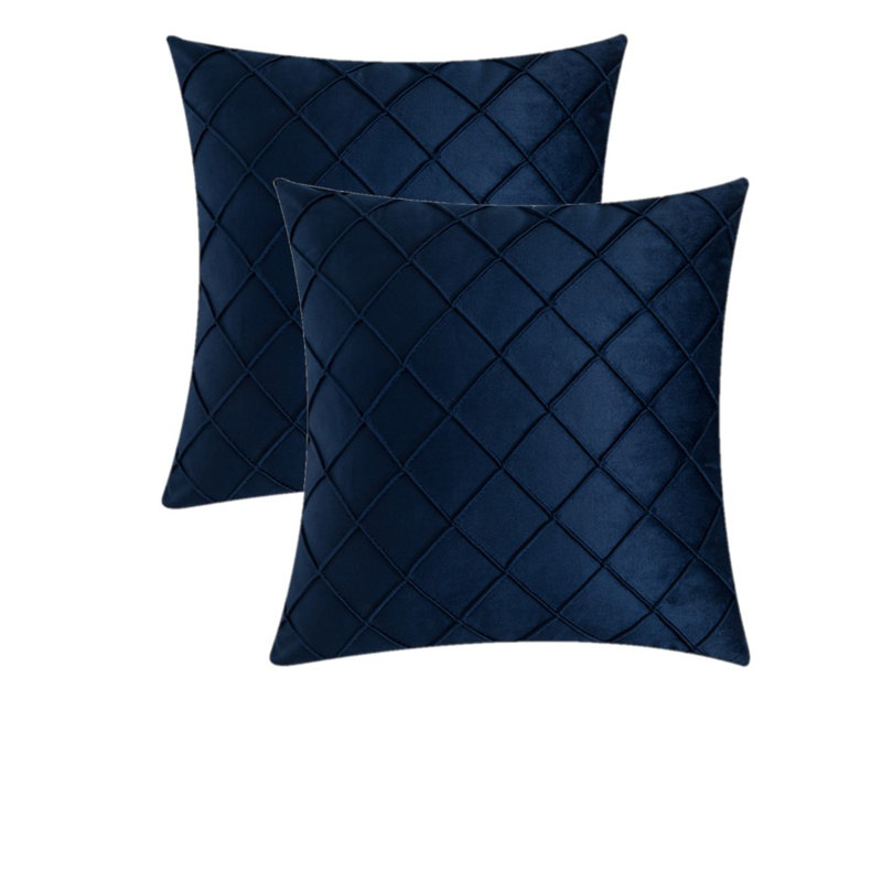  Coussin décoratif en velours réversible, Bleu foncé
