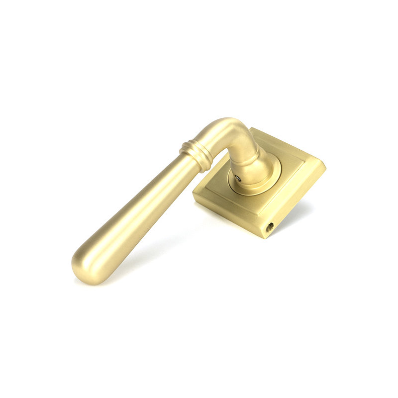 Newbury Interior Mortise Door Handle, Satin Brass