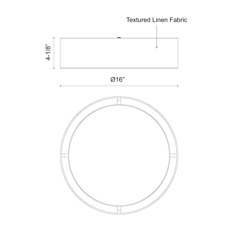 Dalton 1 - Light LED Flush Mount, Beige, Beige