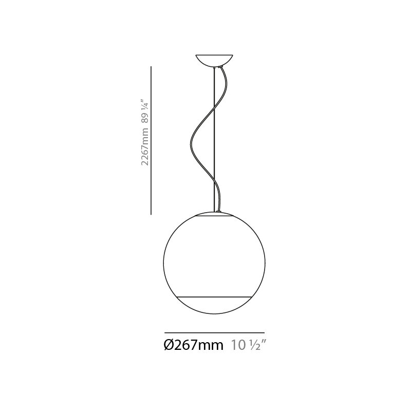 Smoke - 13.75 Inch One Light Pendant, Smokey Gray, 98.44" H x 9.69" W x 9.69" D