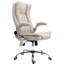 Fauteuil de bureau blanc crème, avec massage par vibration ciblé et siège réglable rabattable pour une meilleure posture de chaleur crémeuse, de hauteur et de pivotement sans effort